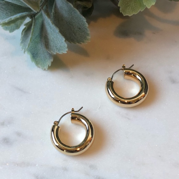 Jewelry - The Esme - Classic Gold Hollowed Mini Hoop
